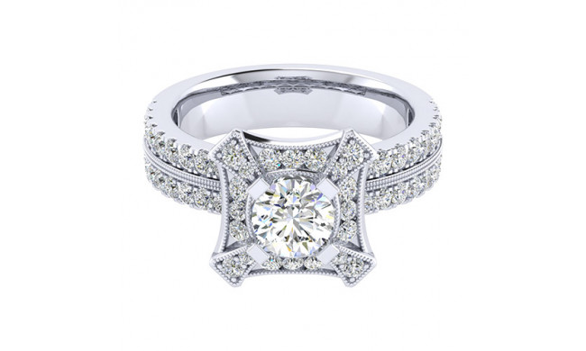 14k White Gold Emanuel Diamonds .77ct Diamond Engagement Ring