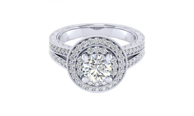 14k White Gold Emanuel Diamonds .58ct Diamond Engagement Ring