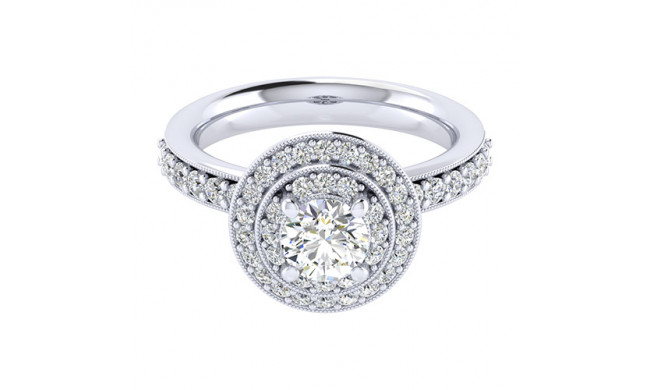 14k White Gold Emanuel Diamonds .58ct Diamond Engagement Ring