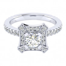 14k White Gold Emanuel Diamonds .62ct Diamond Engagement Ring