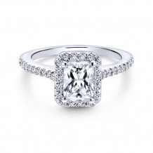 Emanuel Diamonds 14k White Gold Halo Engagment Ring