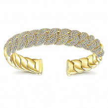 14k Yellow Gold Emanuel Diamonds Bangle Bracelet