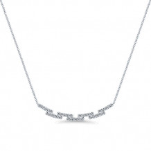 14k White Gold Emanuel Diamonds Indulgence Bar Necklace