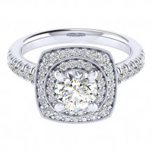 14k White Gold Emanuel Diamonds .62ct Diamond Engagement Ring
