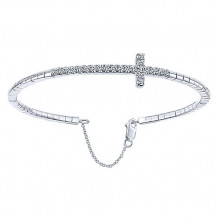 14k White Gold Emanuel Diamonds Bangle Bracelet