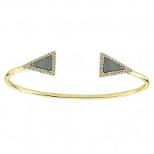 14k Yellow Gold Emanuel Diamonds Mother of Pearl and Diamond Bangle Bracelet