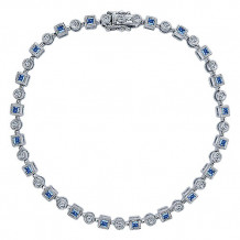 14k White Gold Emanuel Diamonds And Sapphire Tennis Bracelet