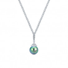 14k White Gold Emanuel Diamonds & Pearl Fashion Necklace