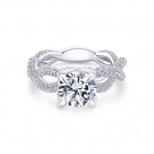 14 White Gold Round Twisted Engagement Ring