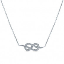 14k White Gold Emanuel Diamonds Eternal Love Diamond Necklace