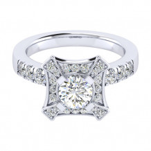 14k White Gold Emanuel Diamonds .65ct Diamond Engagement Ring