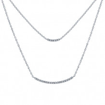 14k White Gold  Diamonds Indulgence Double Bar Necklace