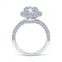 14k White Gold Round Halo Engagement Ring