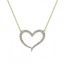 14k Yellow Gold Diamonds Eternal Love Diamond Heart Necklace