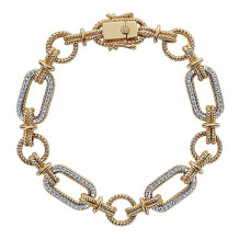 14k Yellow And White Gold Emanuel Diamonds Tennis Bracelet