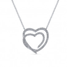 14k White Gold Emanuel Diamonds Eternal Love Diamond Heart Necklace