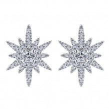 14k White Gold Emanuel Diamonds .42ct Diamond Earrings