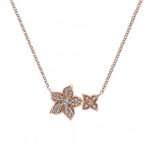 14k Rose Gold Emanuel Diamonds Floral Necklace