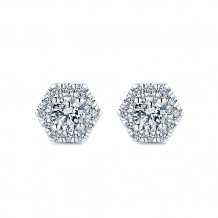 14k White Gold Emanuel Diamonds Stud Earrings