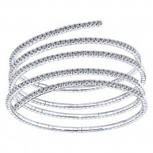 14k White Gold Emanuel Diamonds Bangle Bracelet