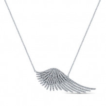 14k White Gold Emanuel Diamonds Indulgence Wing Bar Necklace