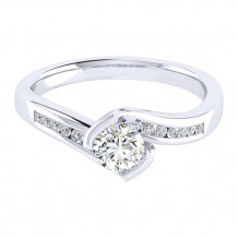 14k White Gold Emanuel Diamonds .10 ct Diamond Engagement Ring