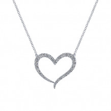 14k White Gold Diamonds Eternal Love Diamond Heart Necklace