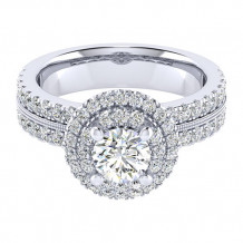 14k White Gold Emanuel Diamonds .84ct Diamond Engagement Ring