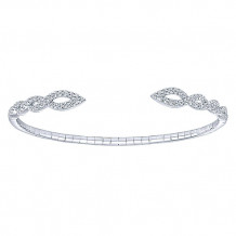 14k White Gold Emanuel Diamonds Bangle Bracelet