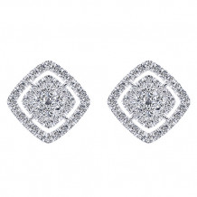 14k White Gold Emanuel Diamonds .95ct Diamond Earrings