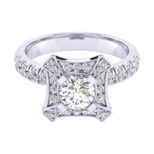 14k White Gold Emanuel Diamonds .66ct Diamond Engagement Ring