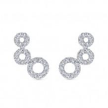 14k White Gold Emanuel Diamonds Comets Stud Earrings