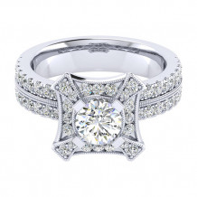 14k White Gold Emanuel Diamonds .77ct Diamond Engagement Ring