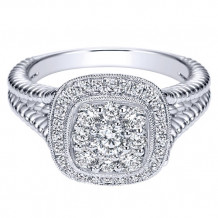 14k White Gold Emanuel Diamonds .65ct Diamond Fashion Ring